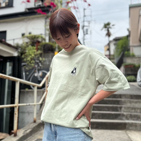 パイド ルーズシルエット半袖TEE